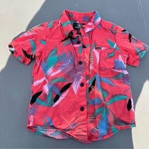 Volcom Kids Tropical Button Down Shirt- 4/S
